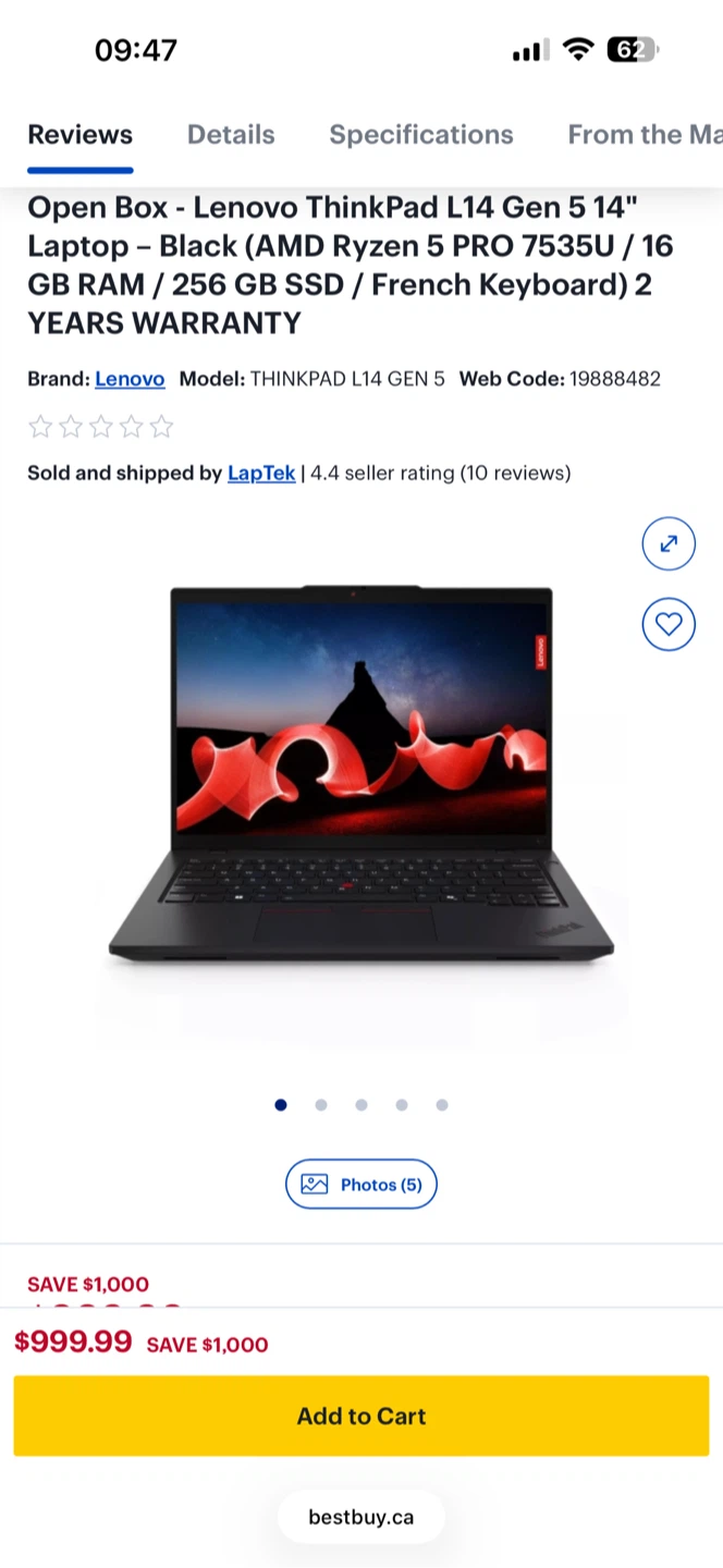 Lenovo Thinkpad L14 5 14’’