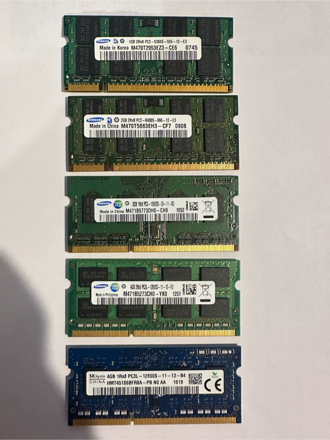 Laptop SO-DIMM RAM (DDR2 & DDR3) – Samsung & SK hynix – Tested