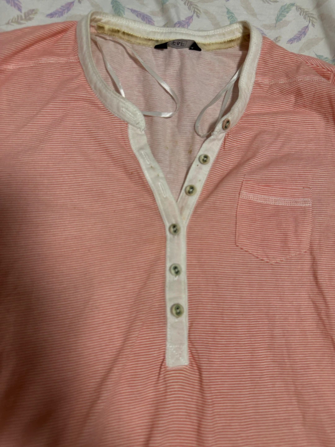 Pink Striped Henley Shirt - photo 3
