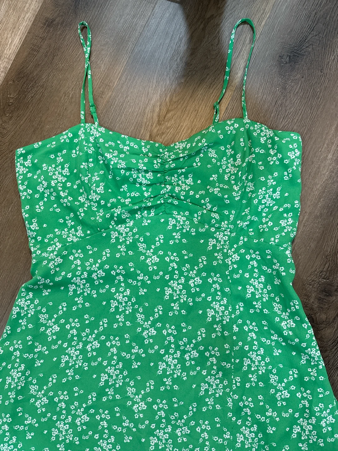 Lola Grace Green Floral Smocked Sundress with Slit - photo 2