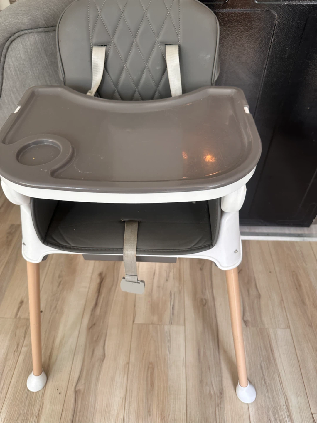 Grey High Chair with Tray