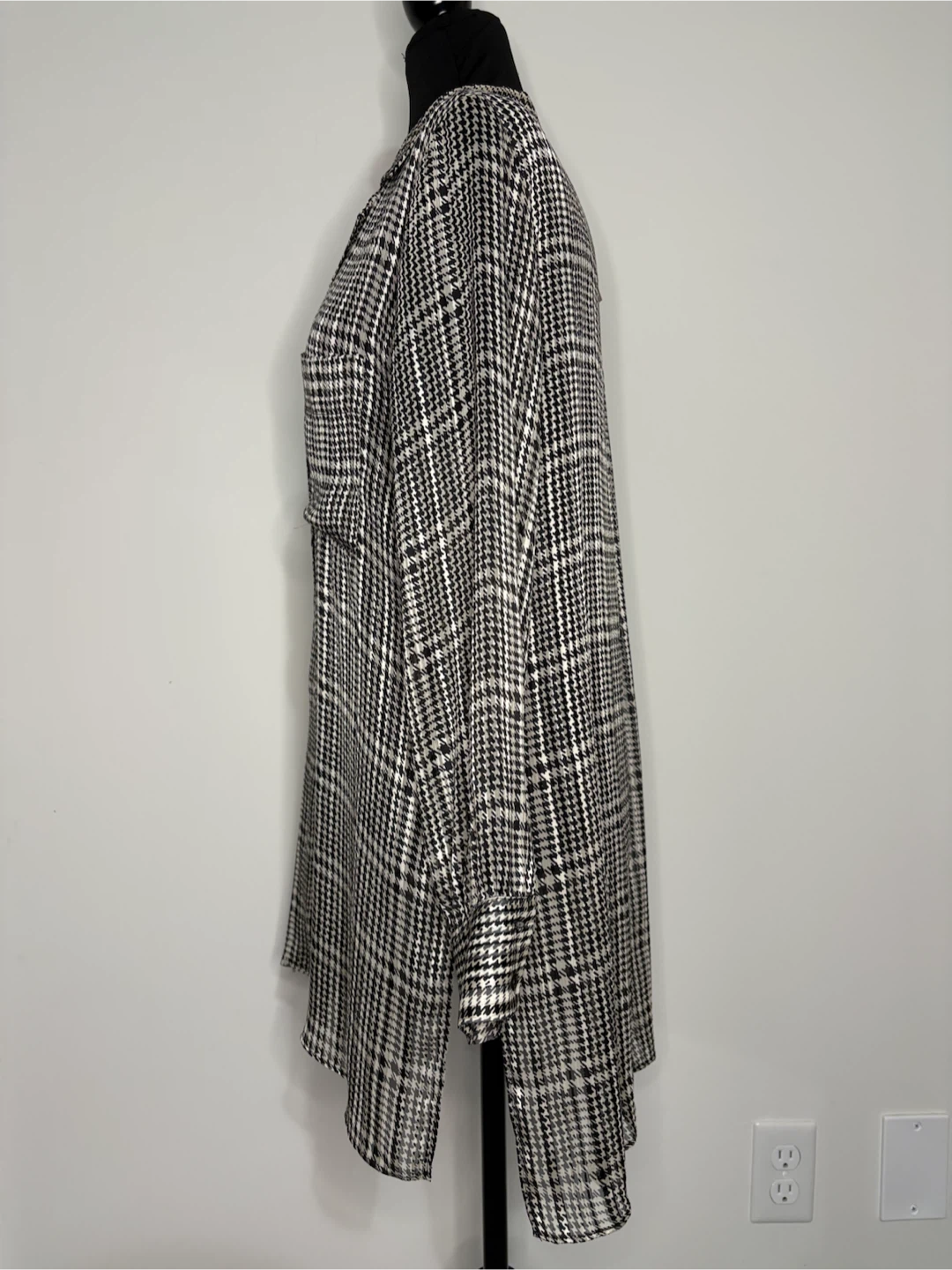 M - NEW with TAG! Zara Houndstooth Print Long Sleeve Shirt - photo 2