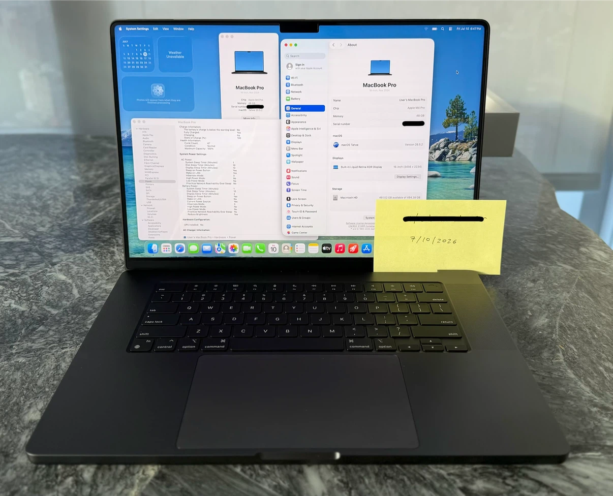 MBP 16” M4 Pro 48GB RAM 512GB - Space Black (Pristine Condition)
