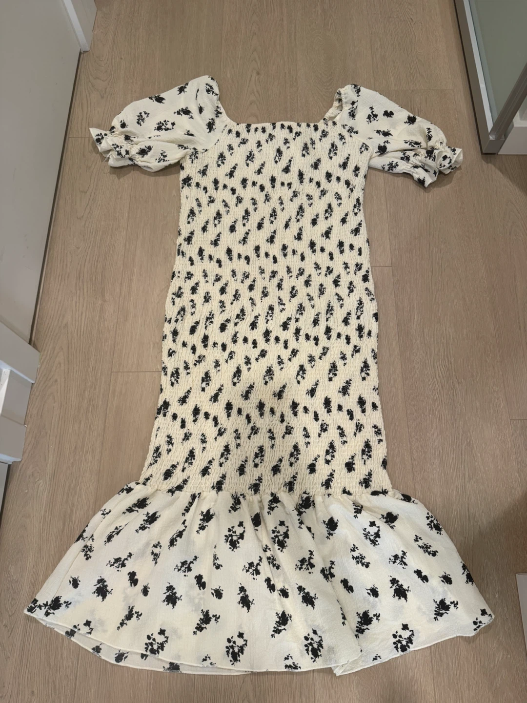Smocked Floral Midi Dress