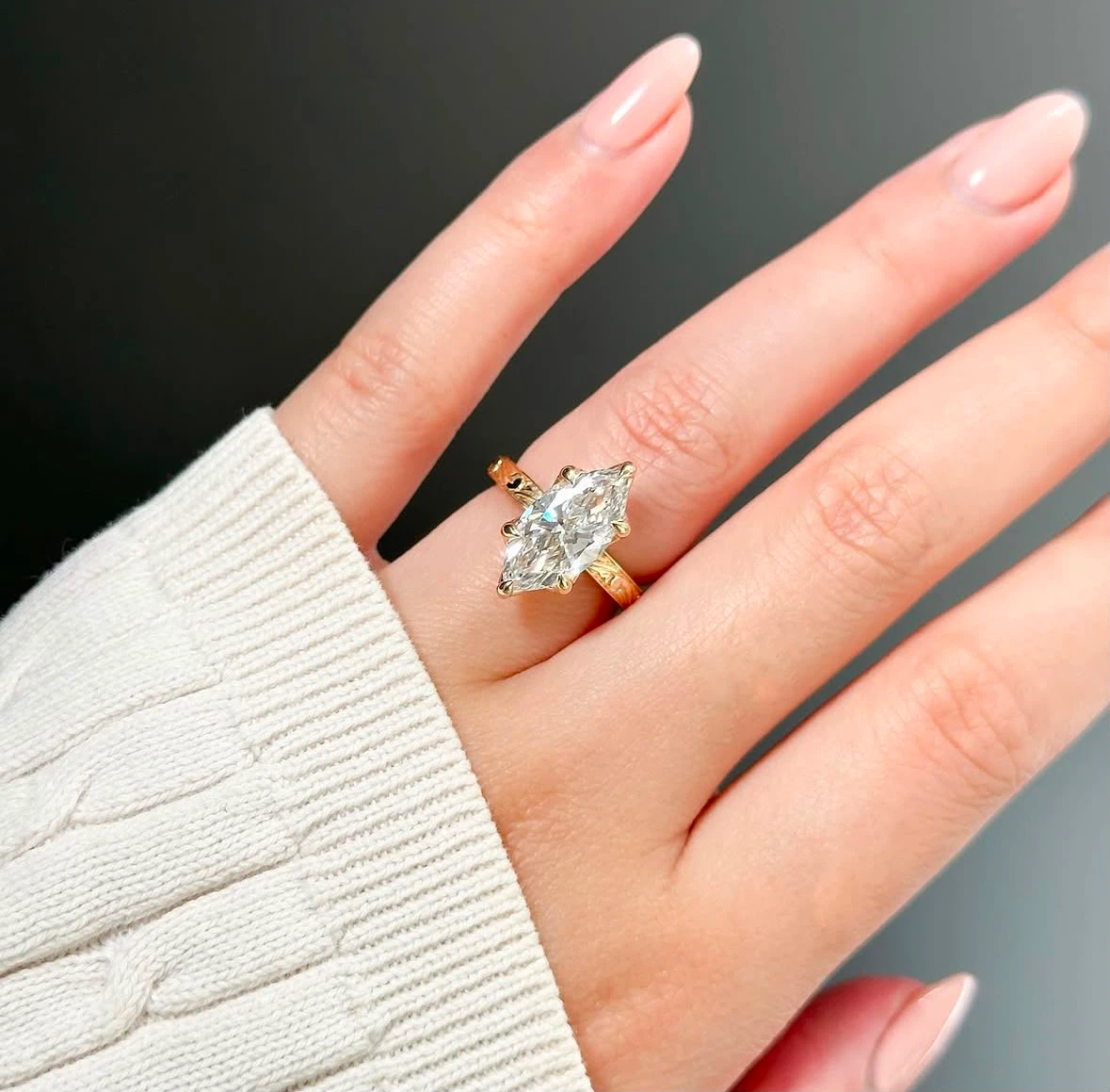 3 CT Dutch Marquise Engagement Ring