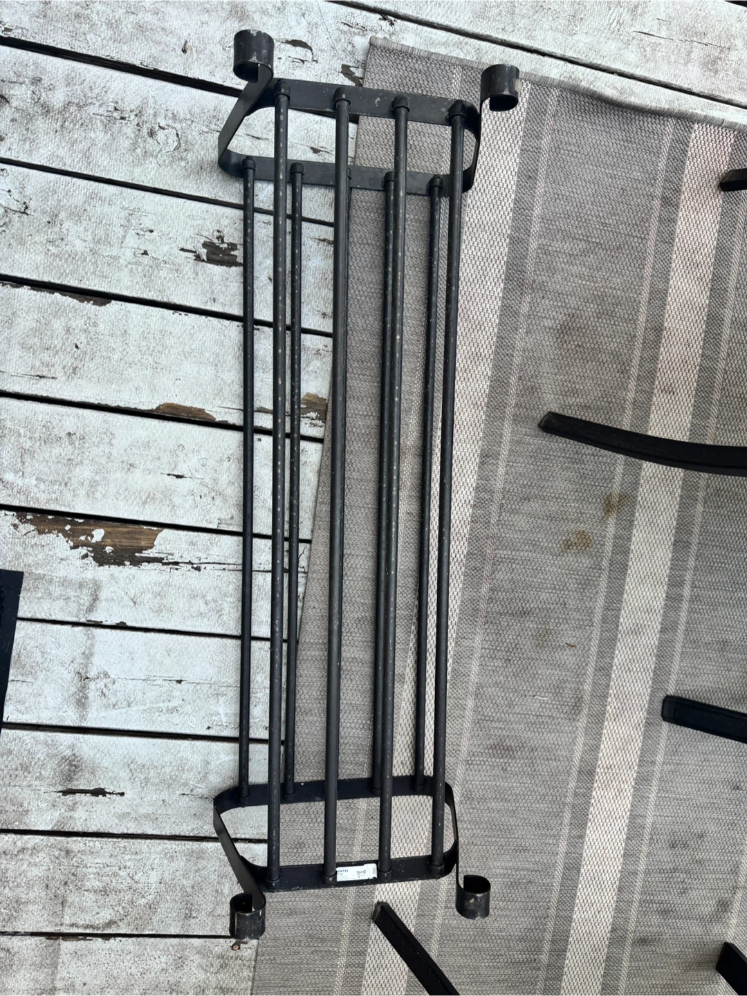 Black Metal Fireplace Tool Holder Stand - photo 3
