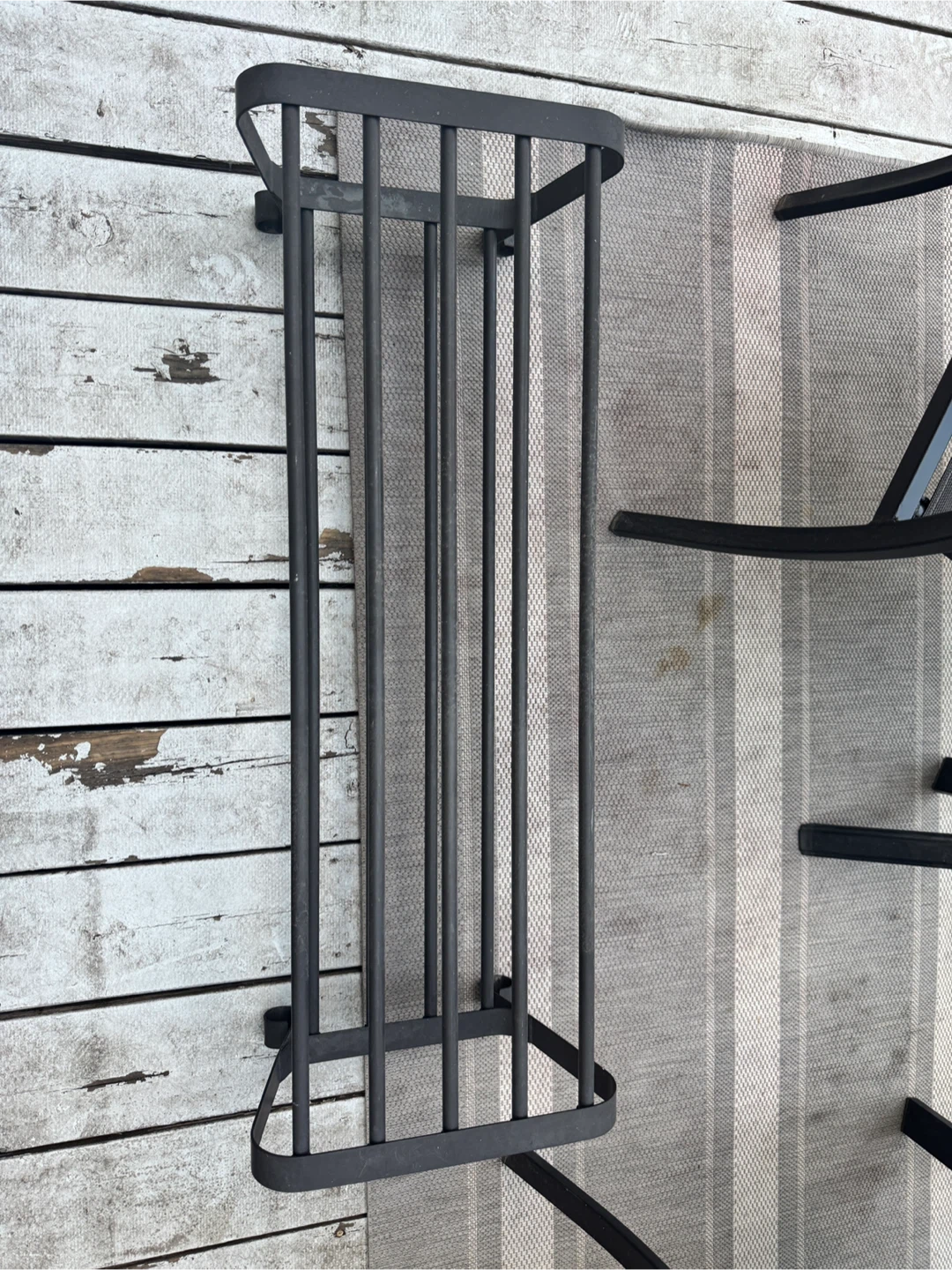 Black Metal Fireplace Tool Holder Stand