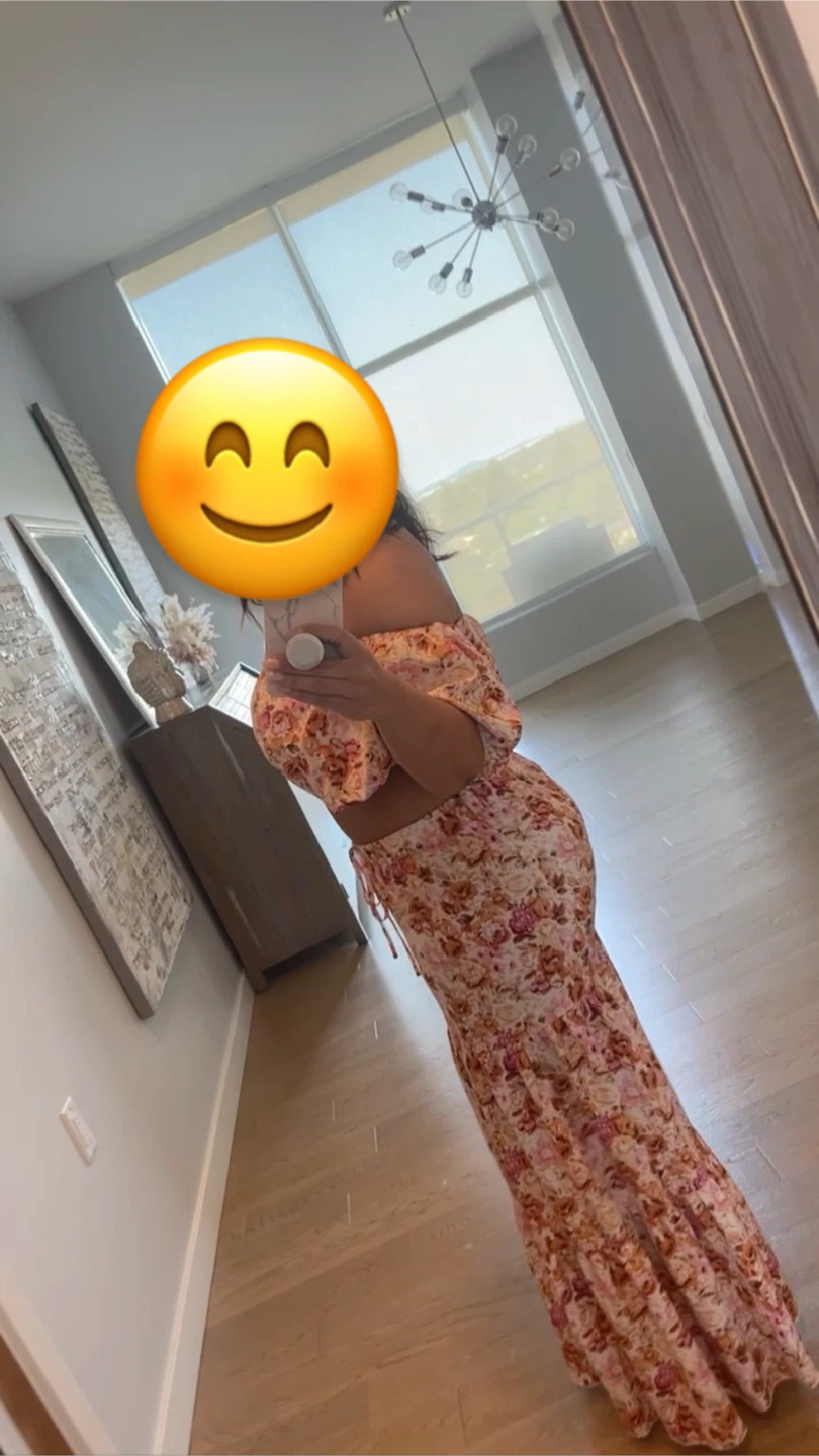 Floral Print Two-Piece Set - Off-the-Shoulder Top & Maxi Skirt - photo 2