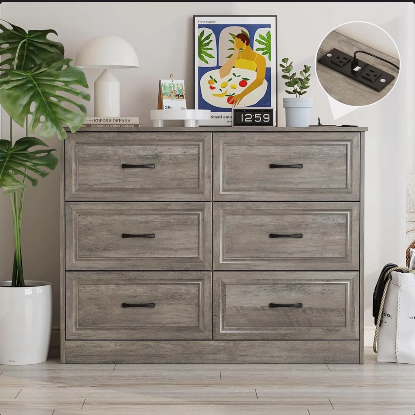 Grey 6-Drawer Dresser - photo 4