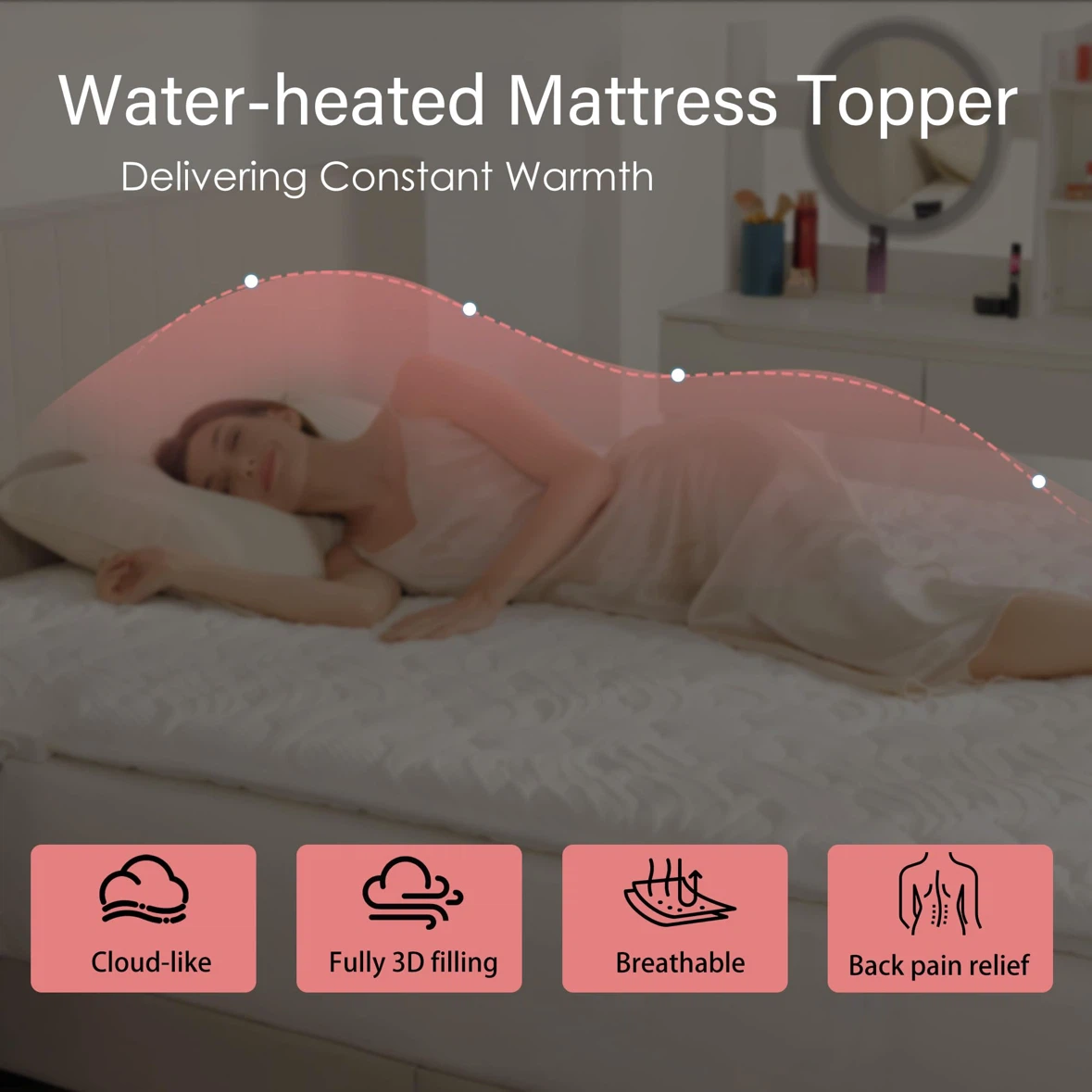 Gel Memory Foam Mattress Topper Queen Size, 2 inch - photo 4