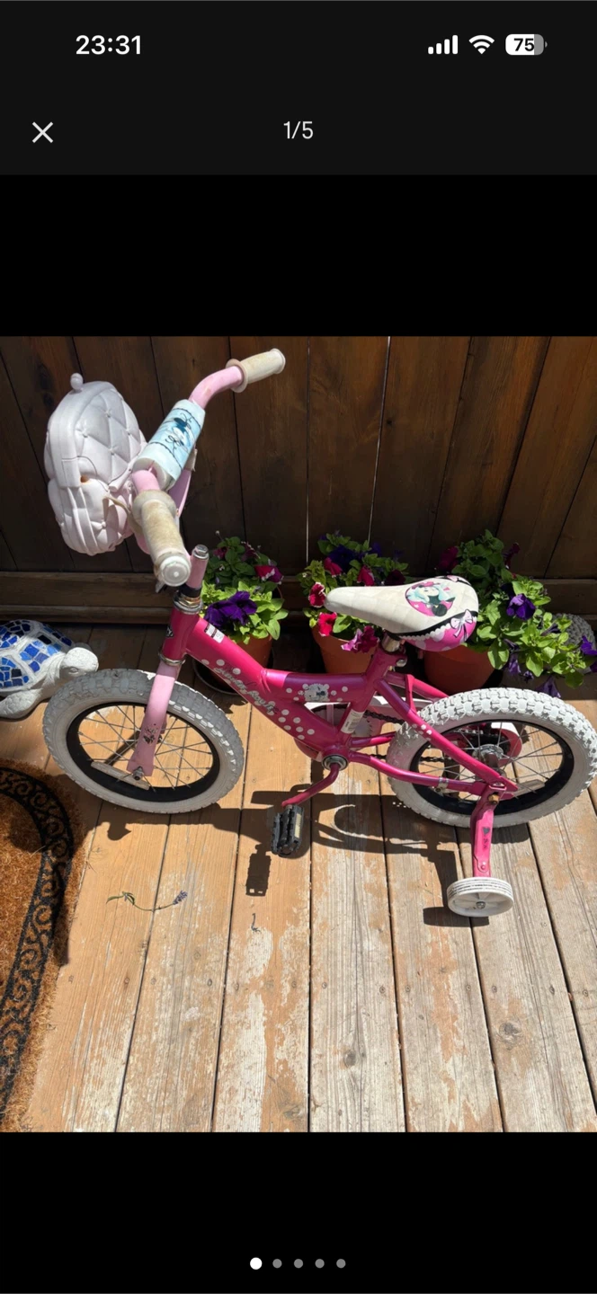Kids Pink Minnie Mouse Bike