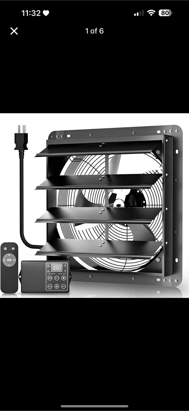20-inch Exhaust Fan with Automatic Gravity Shutter