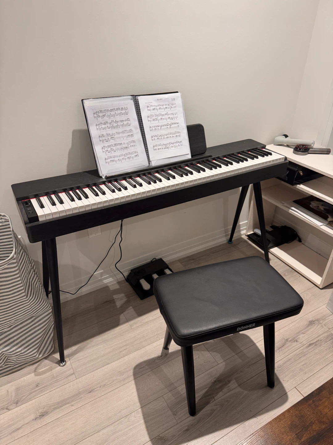 Donner S100 Digital Piano with Stool and Pedals