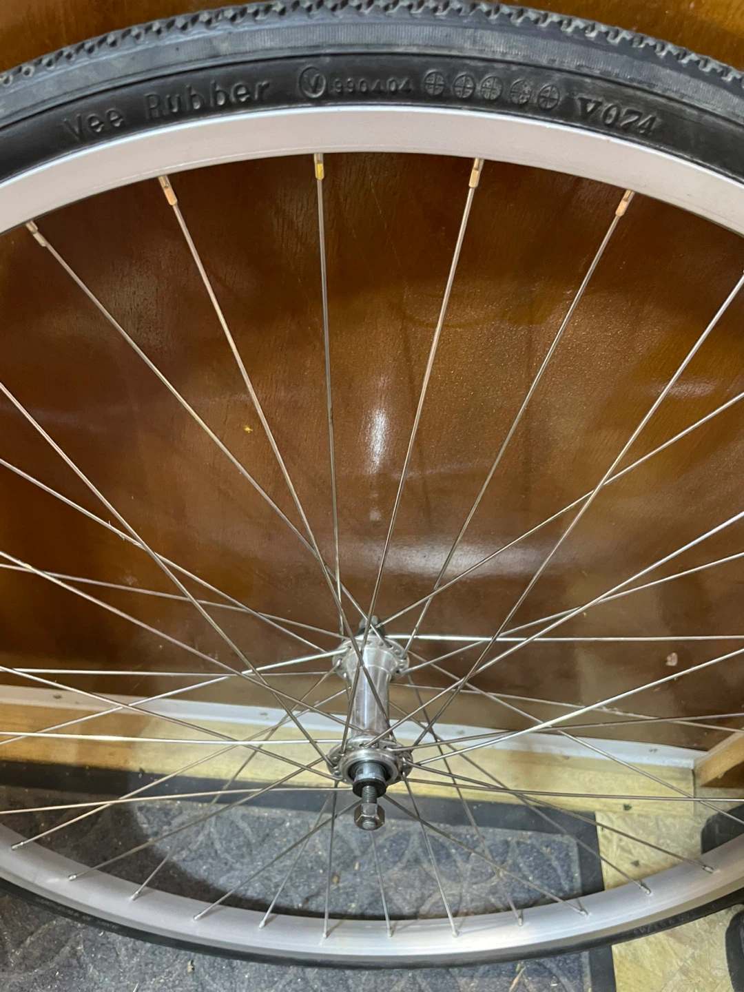 27 x 1 1/4 bicycle wheel with aluminum rim - photo 3