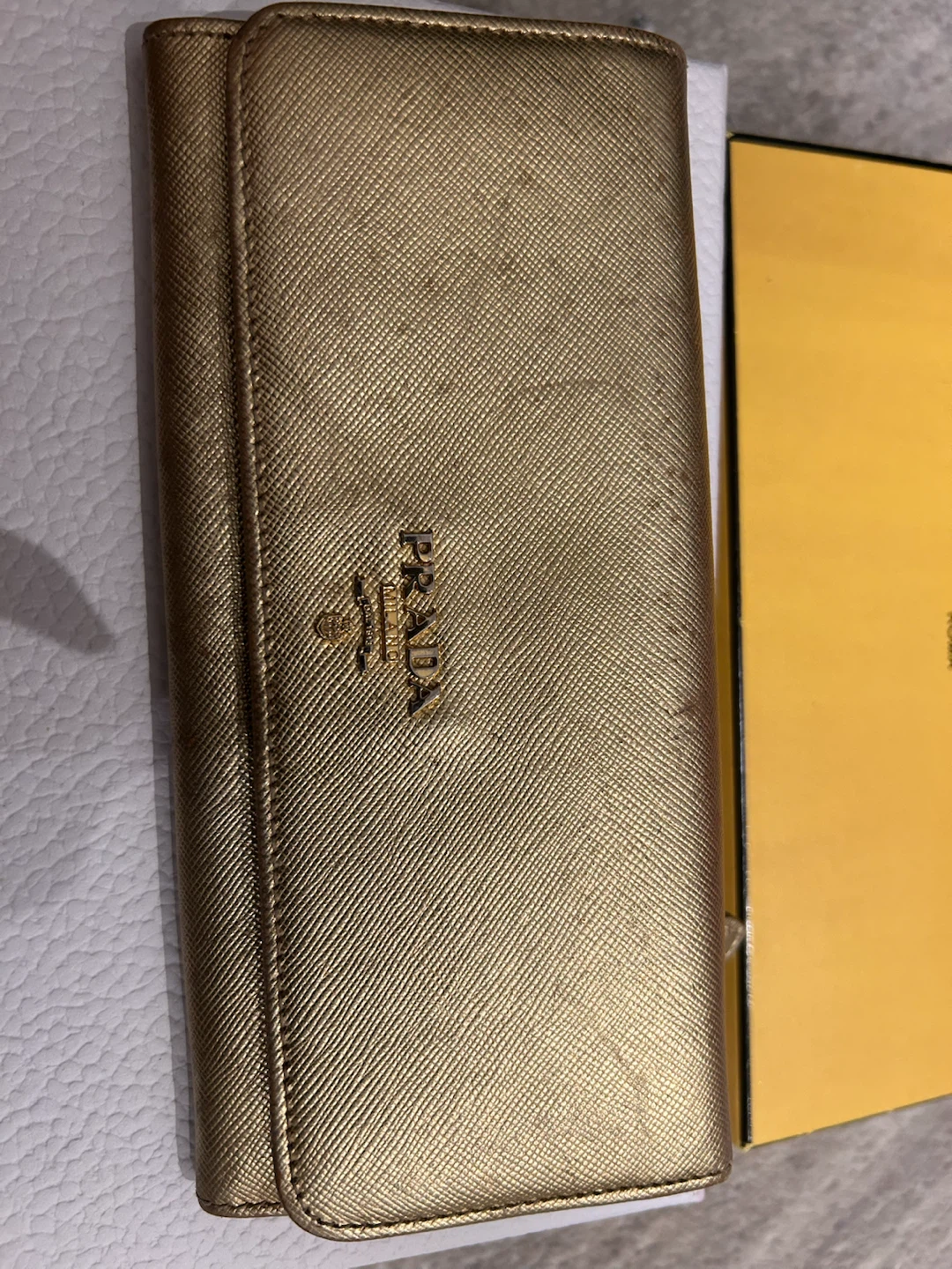 Prada Gold Continental Wallet