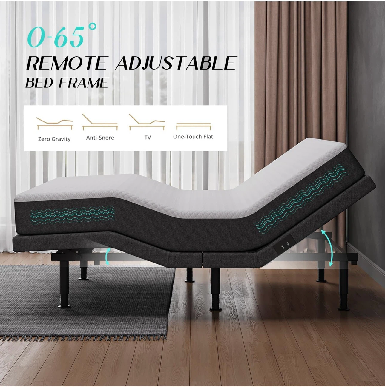 Costway HW67765 Adjustable Bed Frame