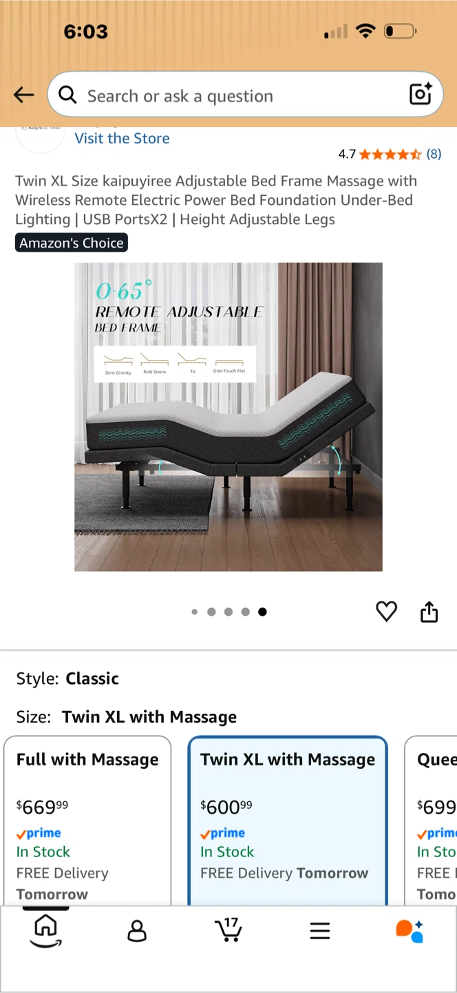 Costway HW67765 Adjustable Bed Frame - photo 5