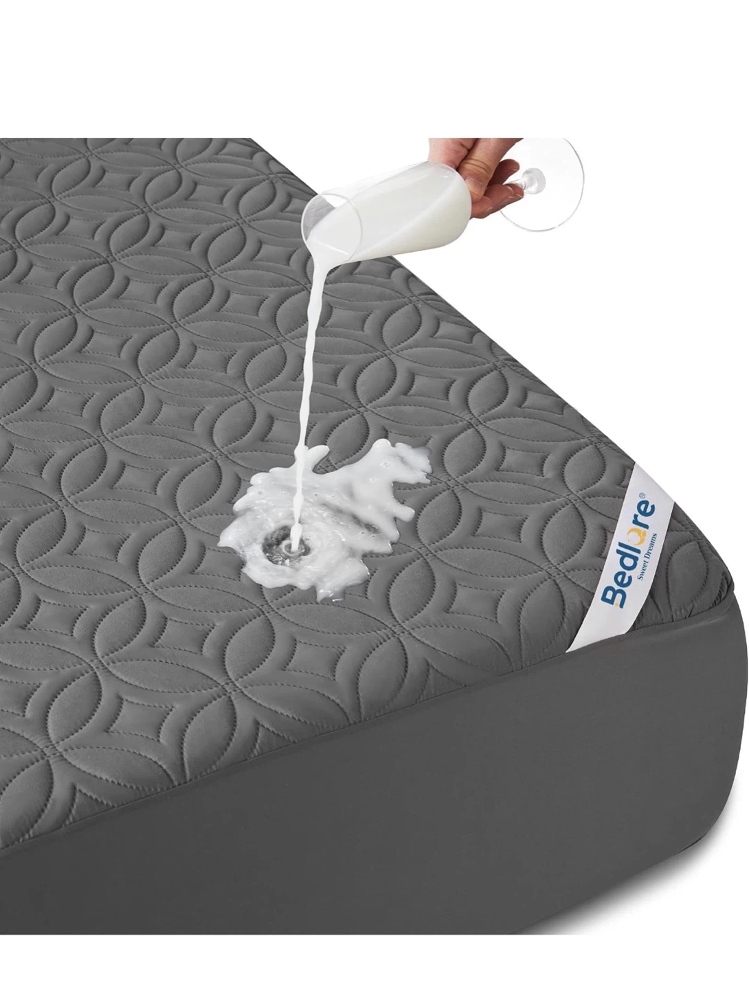 Bedlore King Size Waterproof Mattress Pad - Gray