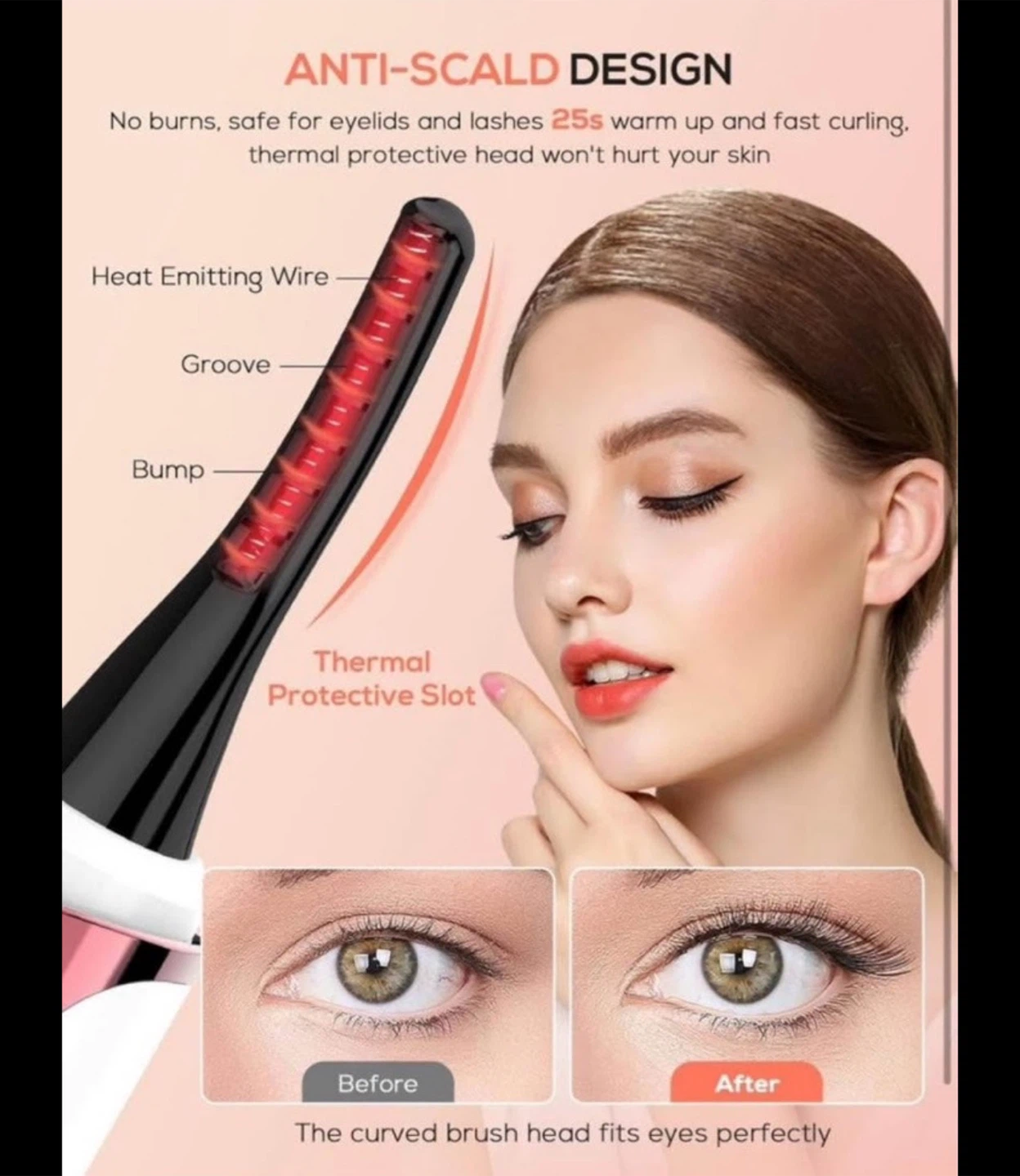 Heated Eyelash Curler with Digital Display