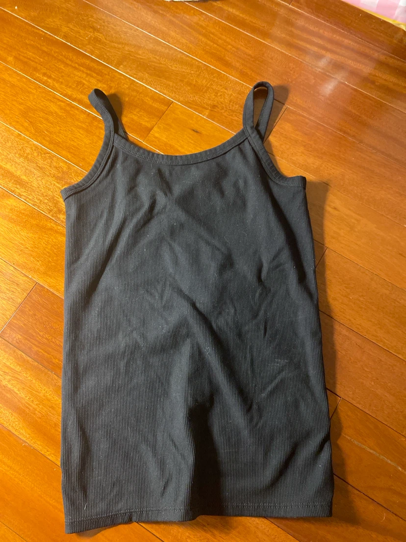 Black Ribbed Tank Top