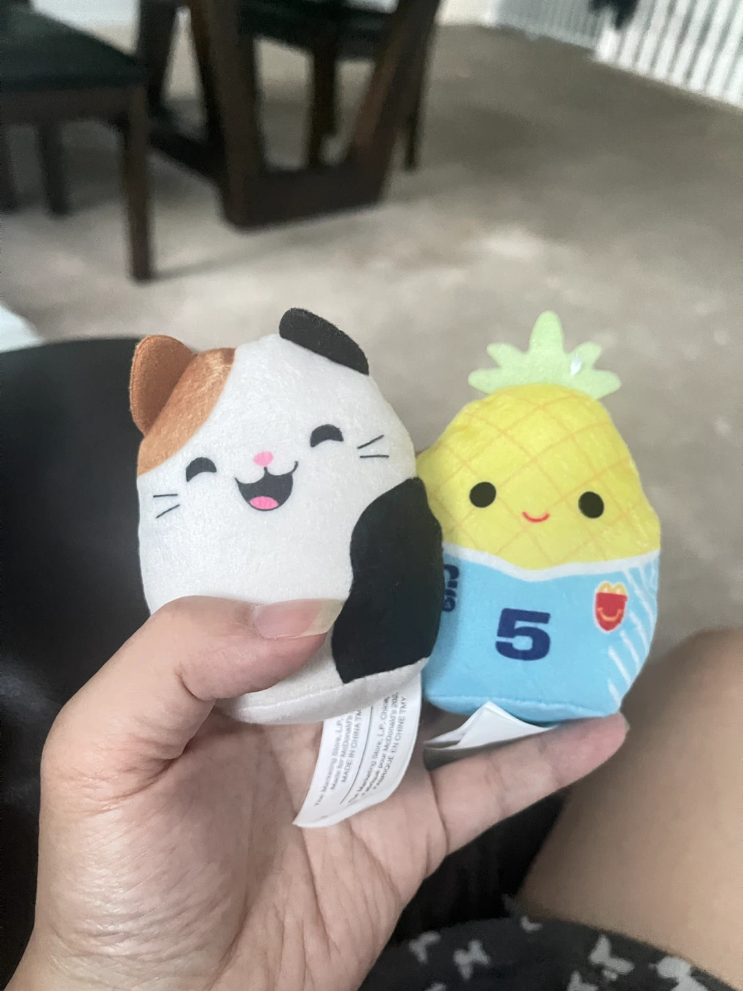 McDonald's Squishmallows Cat and Pineapple Plush Toys