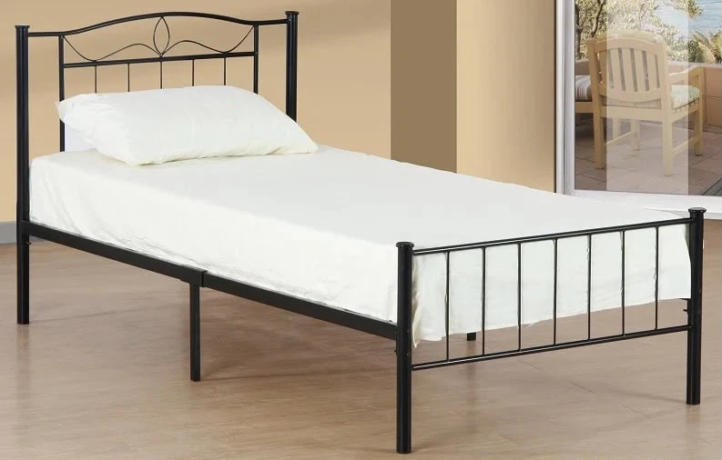 Twin Size Black Metal Bed Frame — Like New - photo 2