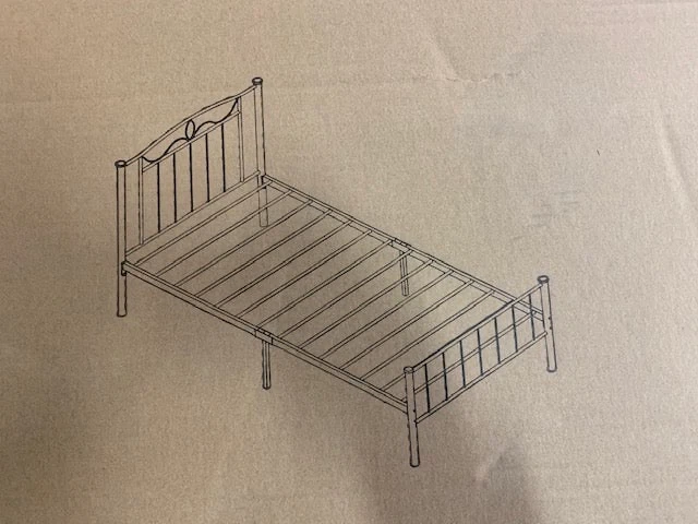 Twin Size Black Metal Bed Frame — Like New - photo 4