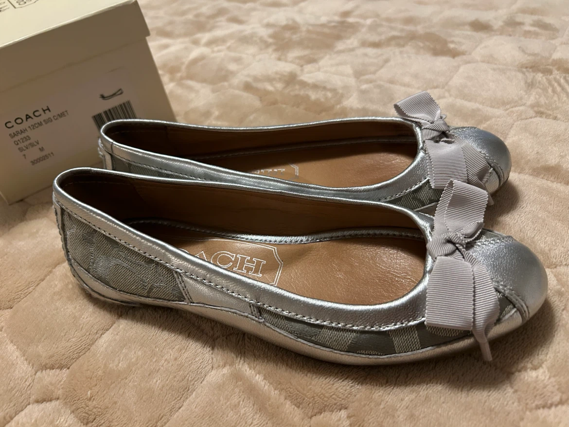 COACH Sarah Ballet Flats - Silver - Size 7 - photo 3