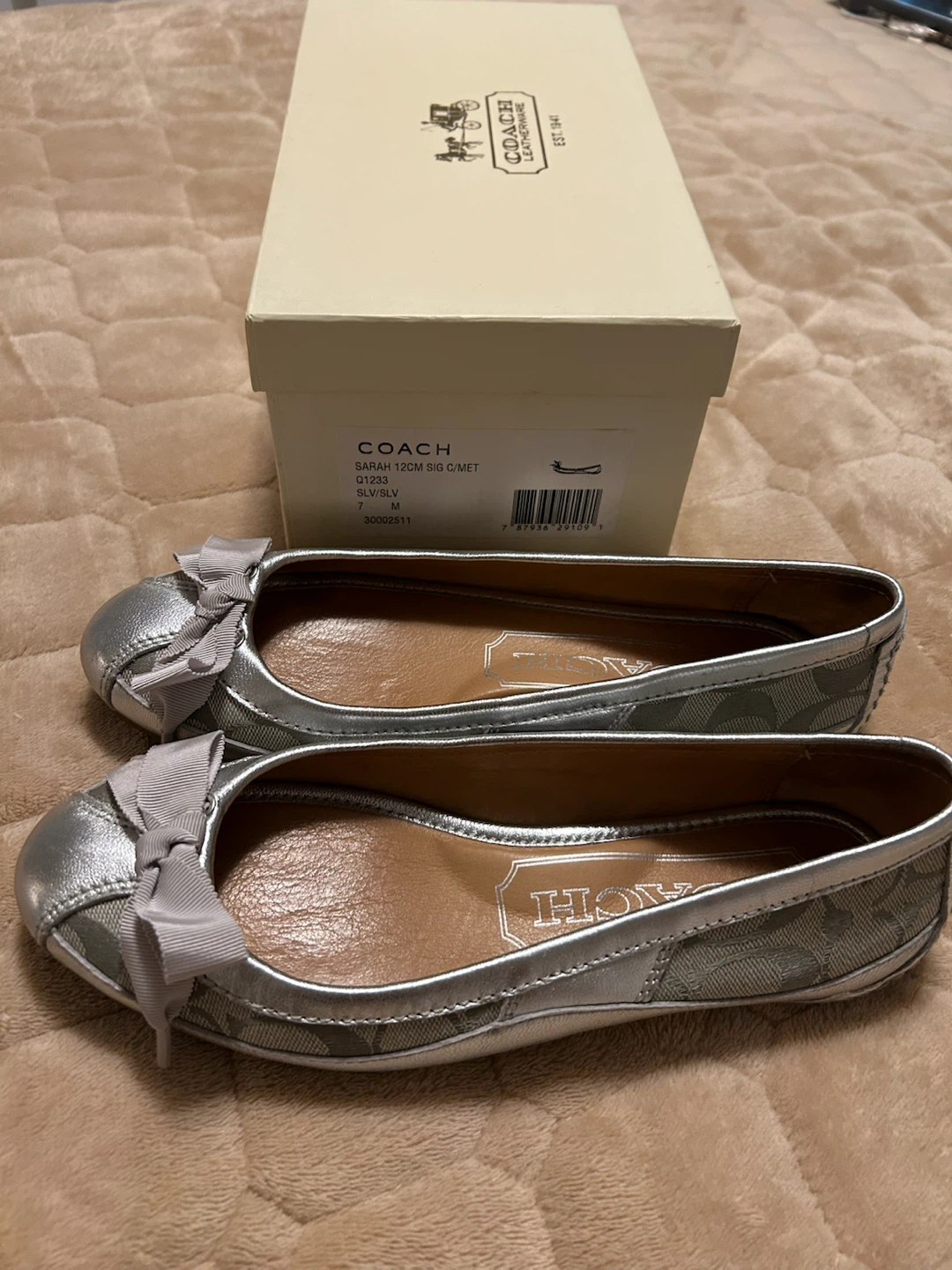 COACH Sarah Ballet Flats - Silver - Size 7 - photo 4
