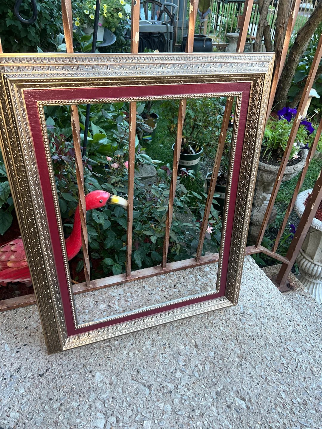 Ornate Gold and Burgundy Picture Frame