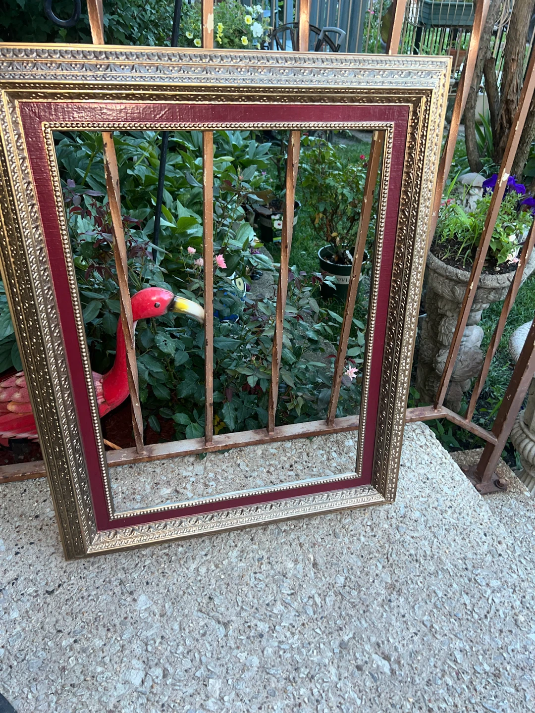 Ornate Gold and Burgundy Picture Frame - photo 2