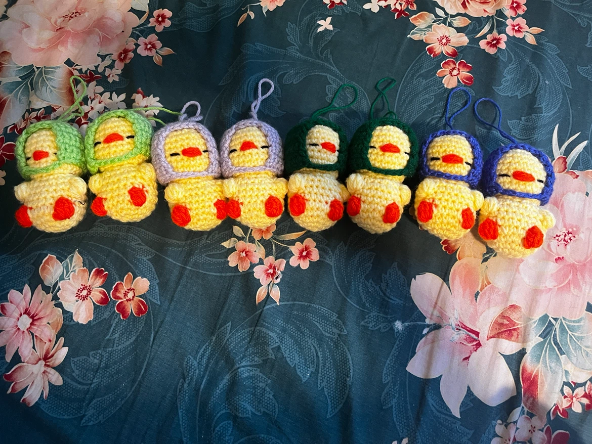 Crocheted Duck keychain