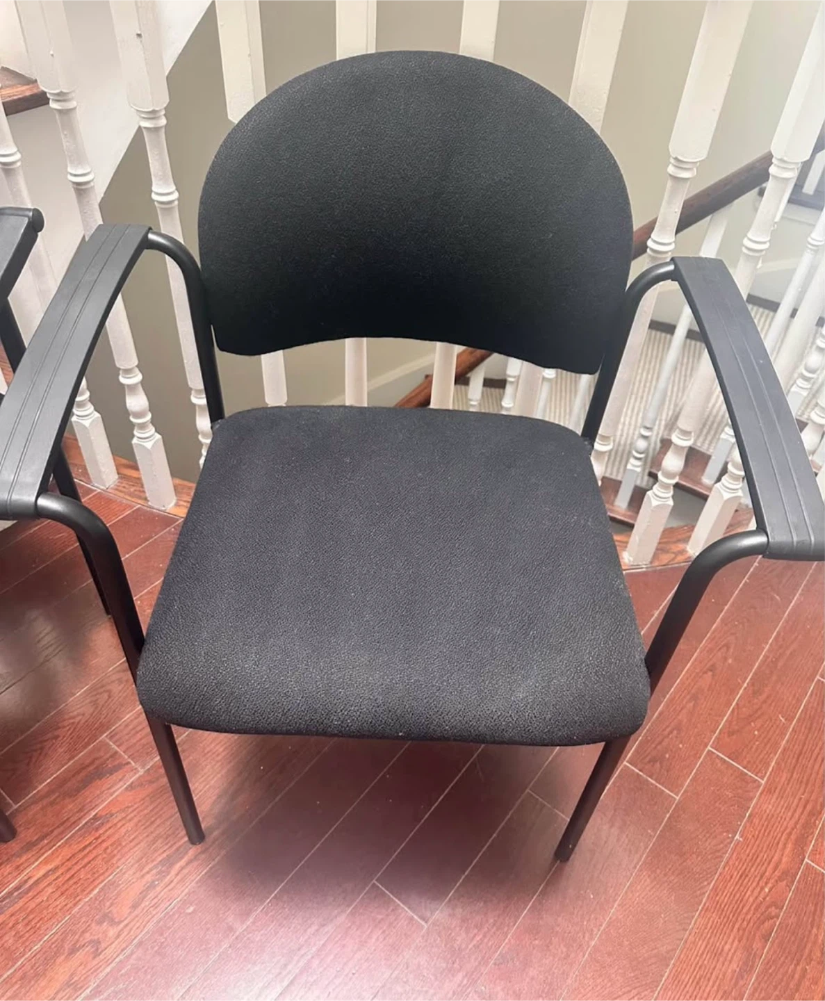 Pair of IKEA Office Guest Chairs – Black 100% Wool Fabric - photo 2