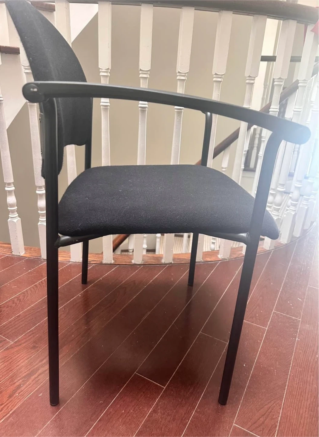 Pair of IKEA Office Guest Chairs – Black 100% Wool Fabric - photo 3