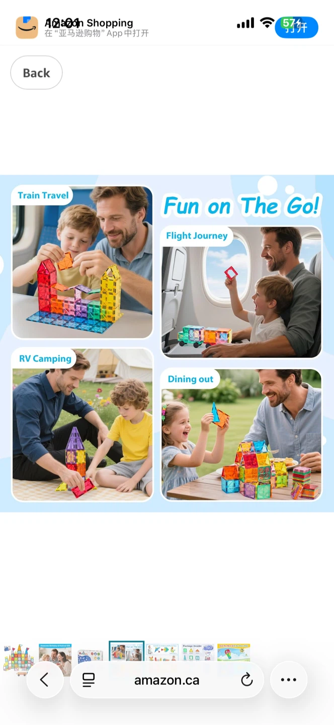 Anbalulu Magnetic Tiles Building Blocks Set - 134 Pieces - photo 3