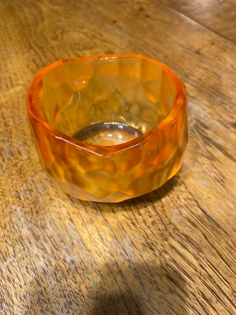 Orange Geometric Glass Votive Holders - Set of 2 - photo 2