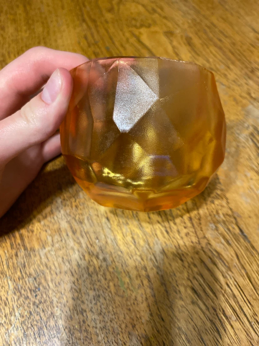 Orange Geometric Glass Votive Holders - Set of 2 - photo 3