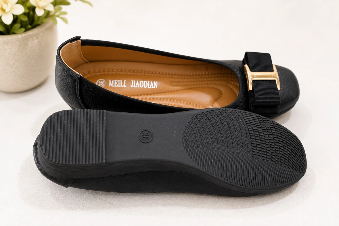 Black Wedge Ballet Flats – Size 36 – Brand New - photo 3