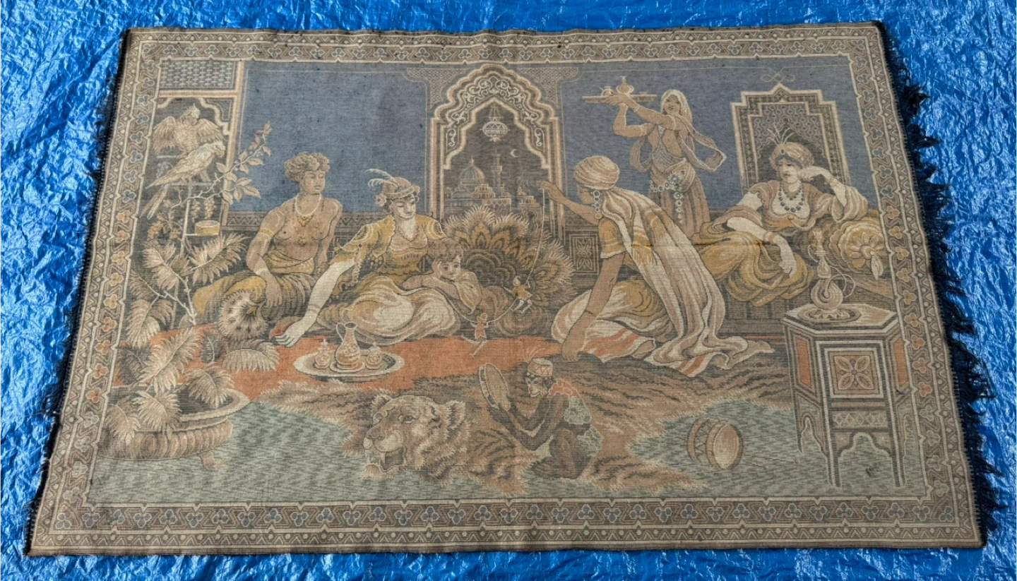 Vintage Arabian Nights Velvet Tapestry Art - photo 2