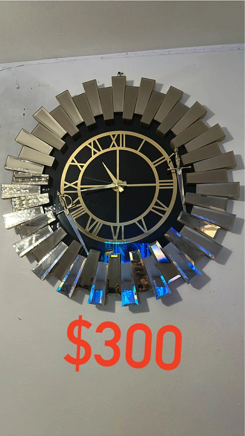 Sunburst Wall Clock with Roman Numerals