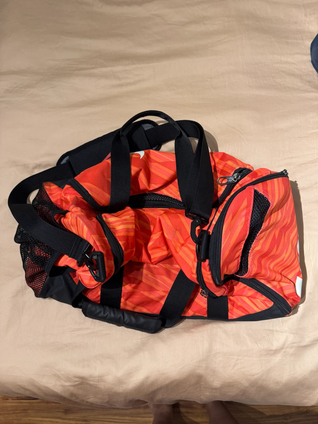 Nike Orange Striped Duffel Bag - photo 3