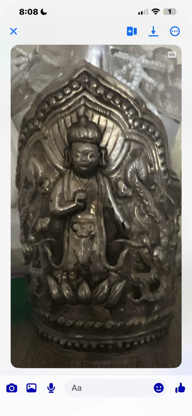 Vintage Ornate Buddha & Dragon Cuff Bracelet - photo 3