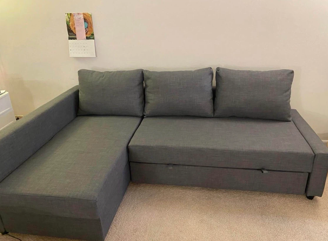 IKEA FRIHETEN Sleeper Sofa with Storage Chaise - Grey - photo 2