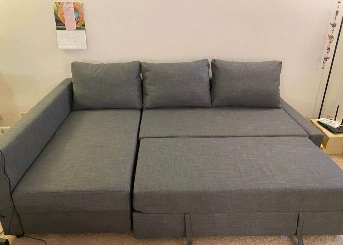 IKEA FRIHETEN Sleeper Sofa with Storage Chaise - Grey - photo 3