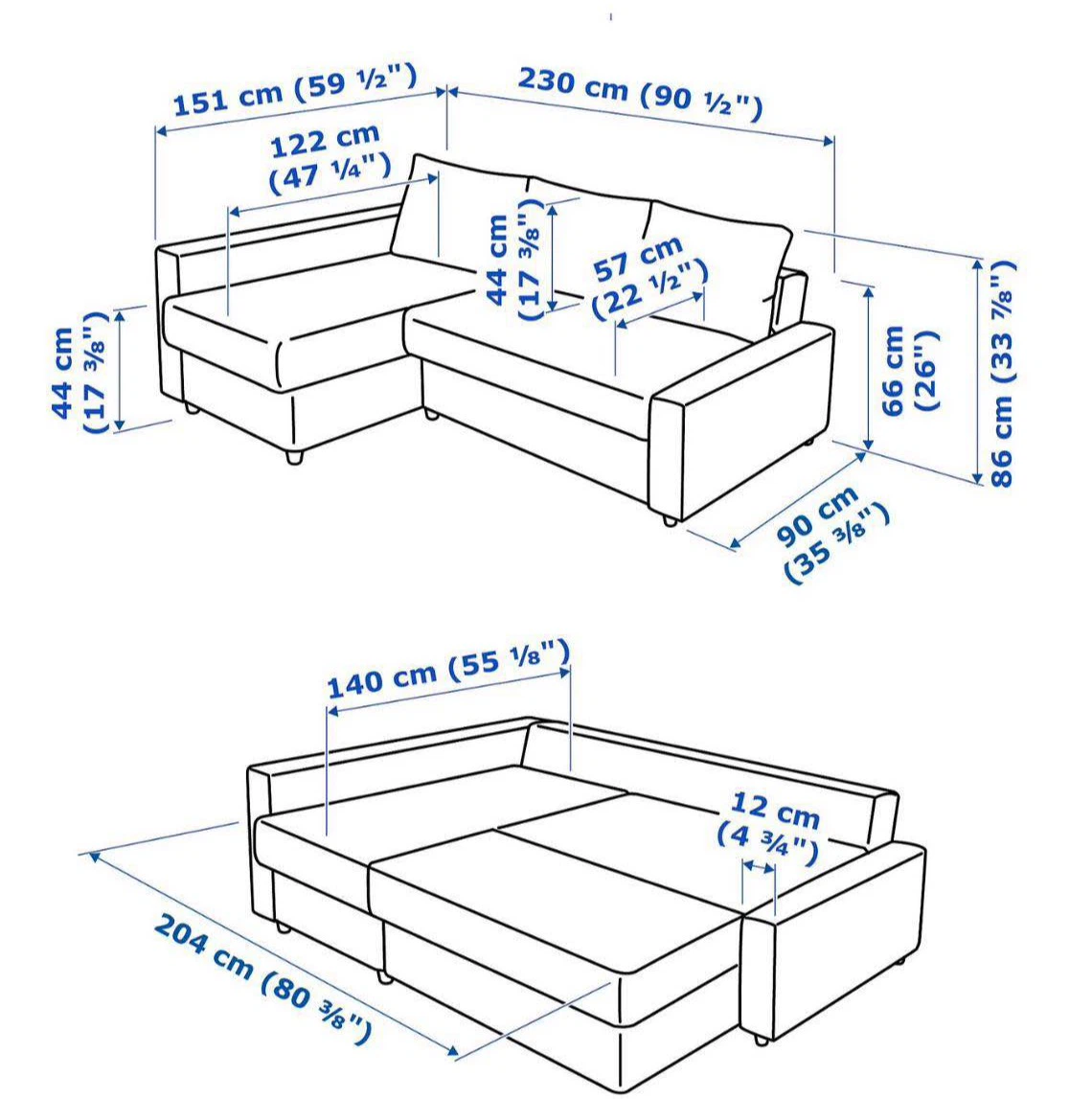 IKEA FRIHETEN Sleeper Sofa with Storage Chaise - Grey - photo 5