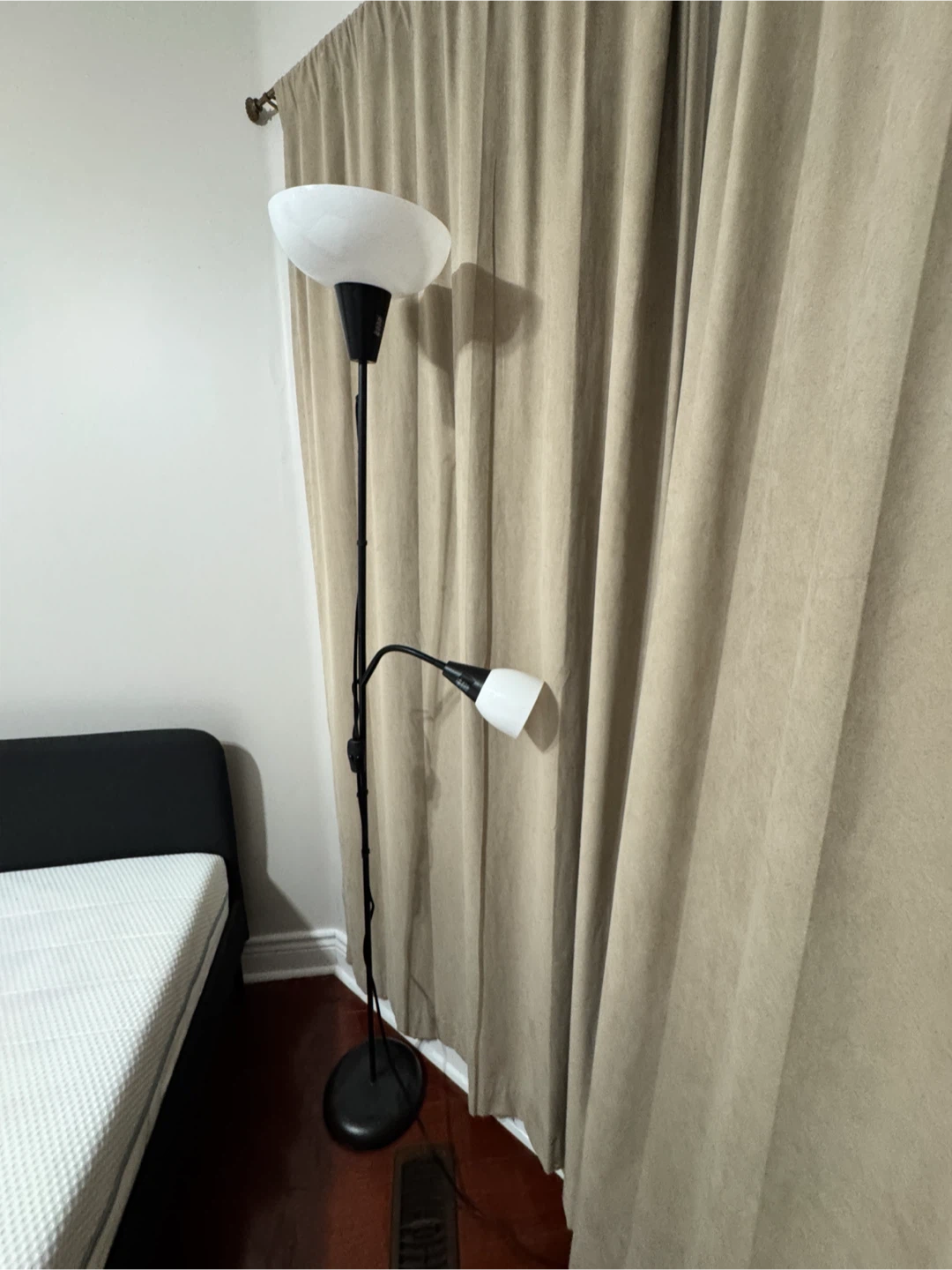 Black Floor Lamp with Reading Light