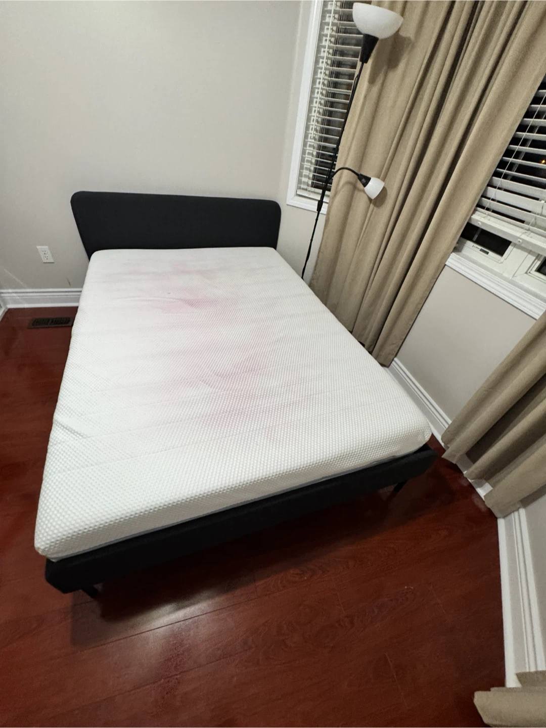 IKEA Black Bed Frame with White Mattress - photo 3
