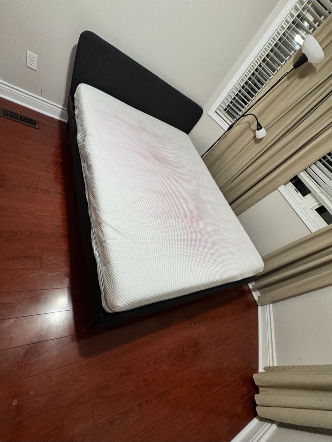 IKEA Black Bed Frame with White Mattress - photo 4