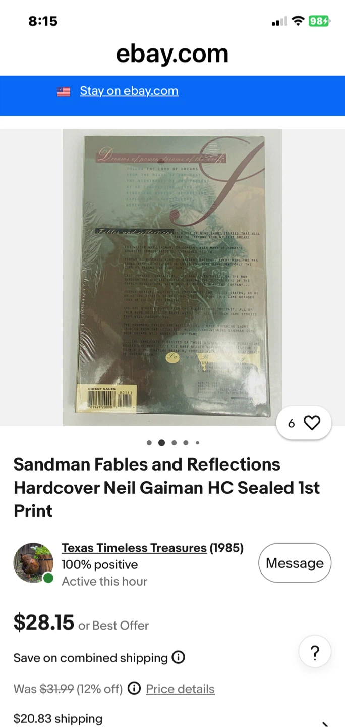 Sandman Vol. 1 Graphic Novel - selling retail! - photo 3