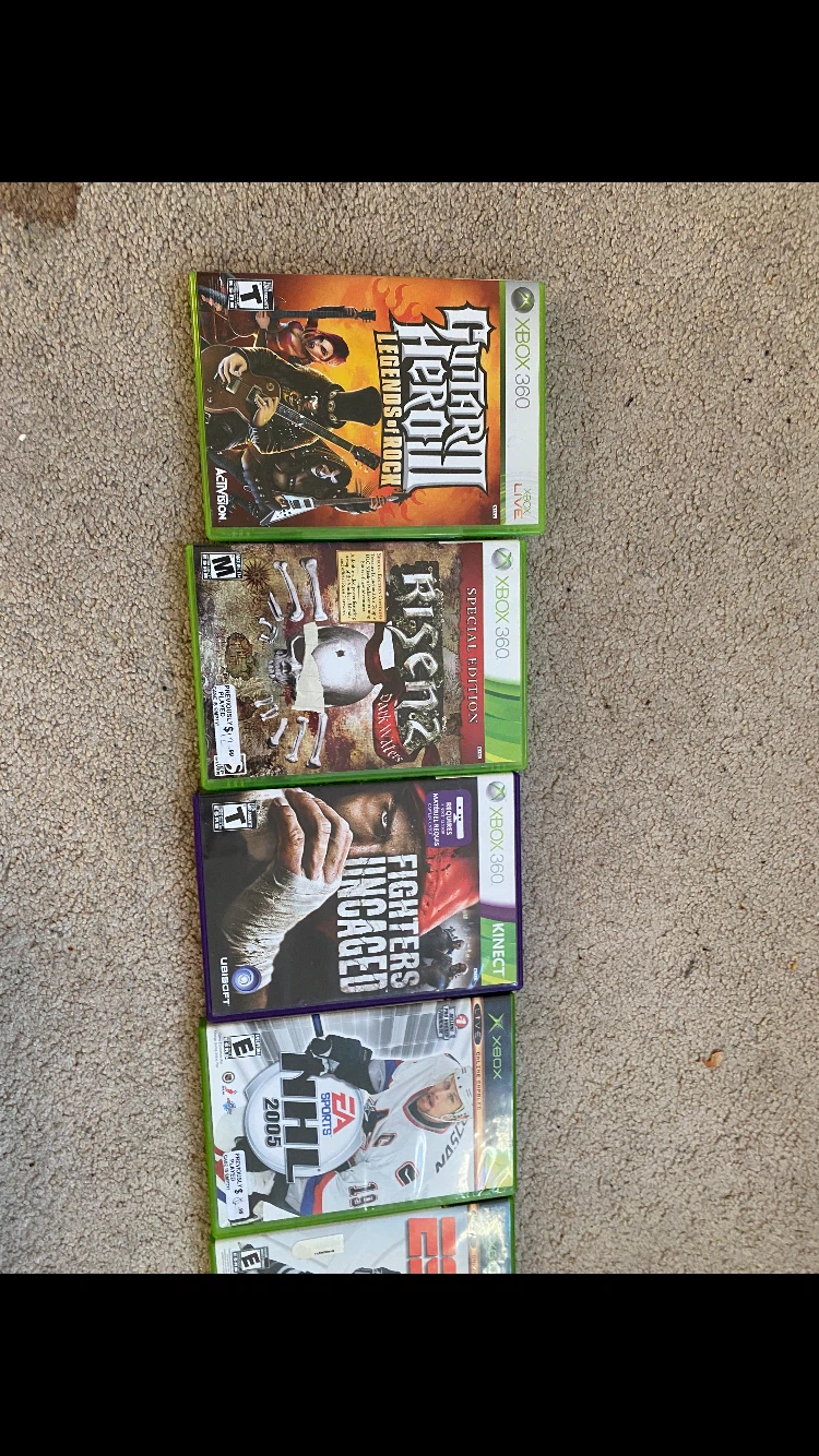 Xbox 360 Games Lot - Guitar Hero, Risen, UFC, NHL 2005